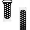 Pulseira de silicone dupla tática de 20mm para relógio, branco e preto