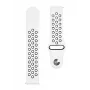 Pulseira de silicone dupla tática de 20mm para relógio, branco e preto