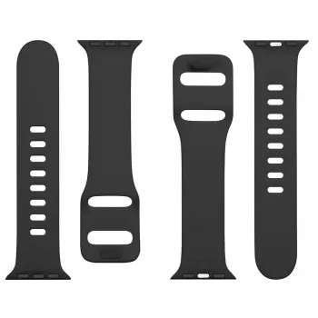 Pulseira de silicone tática para Apple Watch 38/40/41mm com fivela de ardão preta