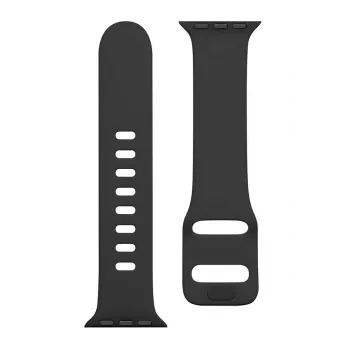 Pulseira de silicone tática para Apple Watch 38/40/41mm com fivela de ardão preta