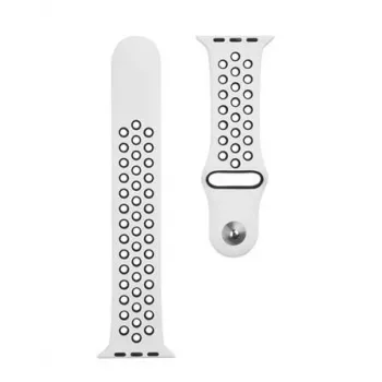 Pulseira dupla de silicone Tactical para Apple Watch 42/44/45mm branca e preta