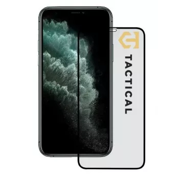 Película de vidro temperado tática para Apple iPhone 11 Pro, XS, X - 9H, 2.5D, Full Glue, Preto