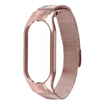 Tactical Xiaomi bracelete Loop Magnetic Steel Band Mi Band 7 rosa