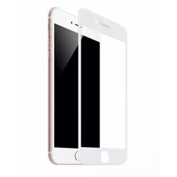 TakeMe Protetor de ecrã de vidro cerâmico HARD de superfície total para iPhone SE (2020) / 7 / 8 - branco
