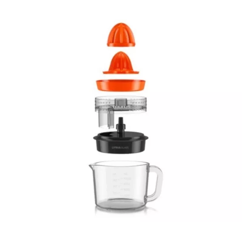 Espremedor de citrinos elétrico Taurus Citrus Glass 30 W 1 L recipiente de vidro preto vermelho transparente