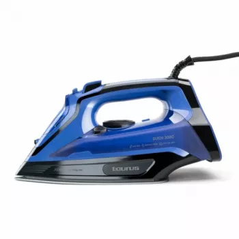 Taurus Quios 3000 Ferro de engomar com base cerâmica, ferro a vapor e a seco, 3000 W, preto, azul