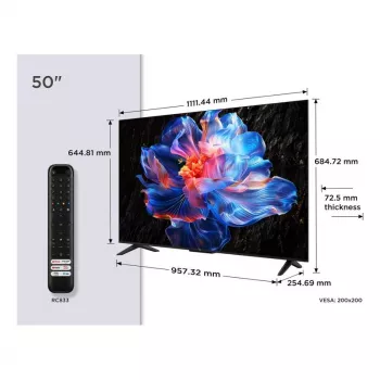 TV Smart LED TCL 50P6K 50 polegadas (127 cm) 4K Ultra HD com Google TV, HDMI, VESA 200x200, LAN e Wi-Fi