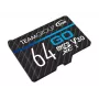 Team Group GO Card MicroSDXC 64GB UHS-I U3 Speed Class 10 V30 A1 com adaptador SD - preto