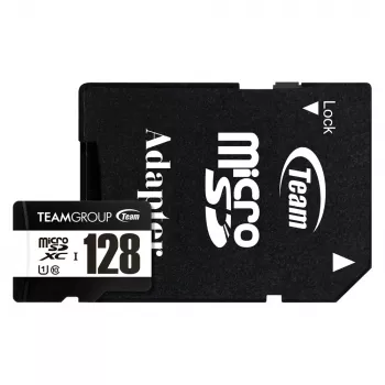 Team Group Team 128GB microSDXC UHS-I U3 V30 A1 Cartão de memória com adaptador SD