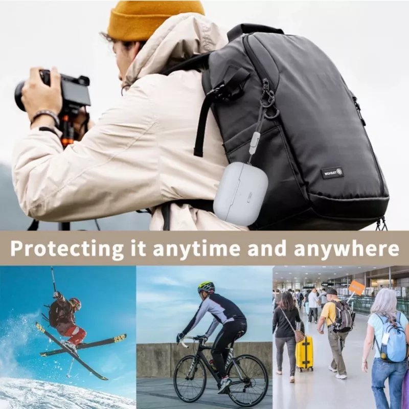 Capa de silicone Tech-Protect para Apple AirPods Pro 1 / 2 cinzenta