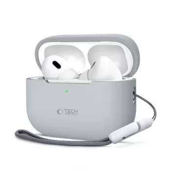 Capa de silicone Tech-Protect para Apple AirPods Pro 1 / 2 cinzenta