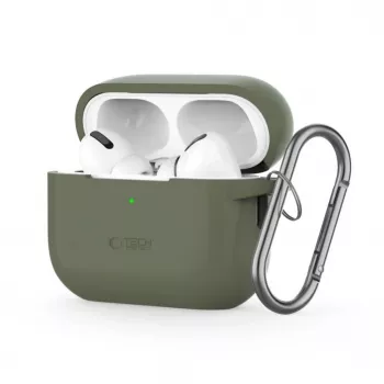 Tech-Protect Apple AirPods Pro 1 / 2 Capa de Silicone com Gancho Verde