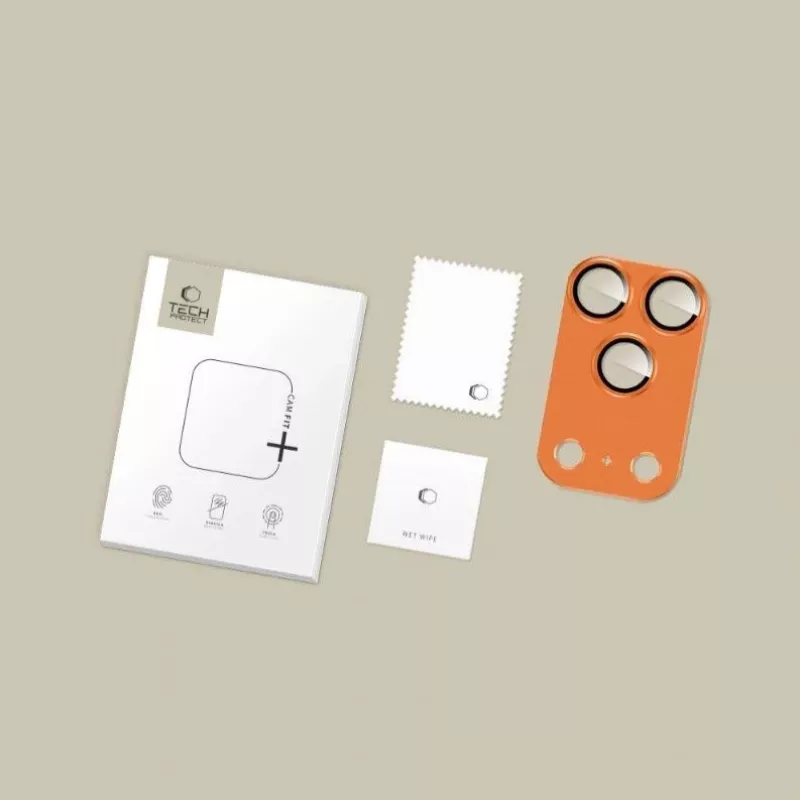 Tech-Protect CamFull Fit Protetor de lente da câmara para Apple iPhone 17 Pro, Cosmic Orange