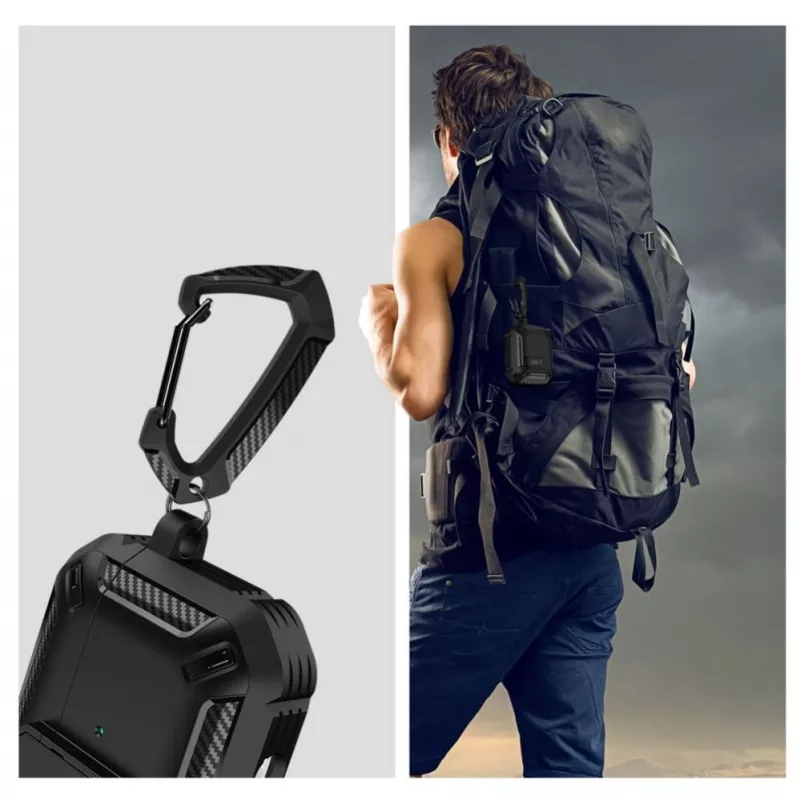 Capa Tech-Protect Carbonox para AirPods 4 - preta