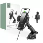 Tech-Protect CM15W-V1 suporte universal de telemóvel para automóvel com carregador Qi de 15W para painel e ventilação - preto
