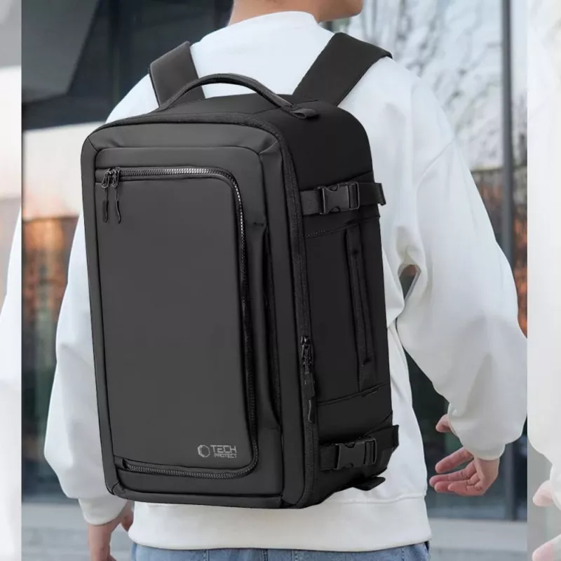 Tech-Protect Defender S50 mochila para Ryanair e Wizzair, 20L com compartimento para portátil - preto