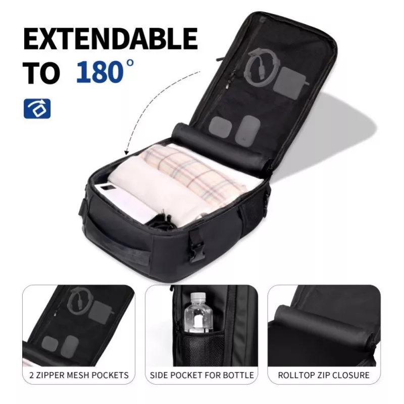 Tech-Protect Defender S50 mochila para Ryanair e Wizzair, 20L com compartimento para portátil - preto