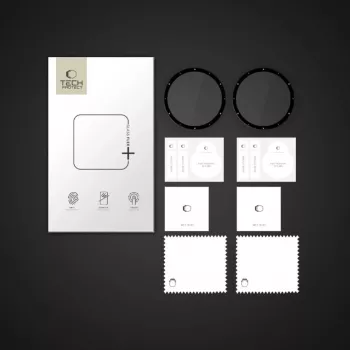 Proteção de ecrã de vidro híbrido Tech-Protect Glass Flex+ para Garmin Venu 3 (pack de 2, borda preta)