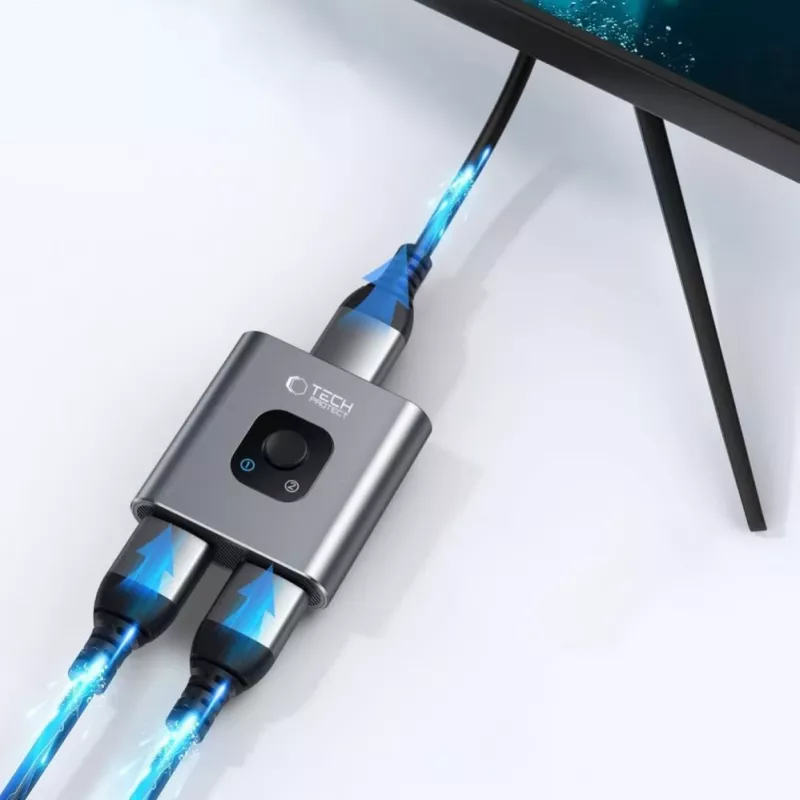 Adaptador hub USB-C Tech-Protect HB07 2-em-1 HDMI 4K 60Hz - cinzento