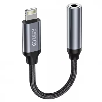 Tech-Protect adaptador Lightning (macho) para jack 3,5 mm (fêmea) - branco
