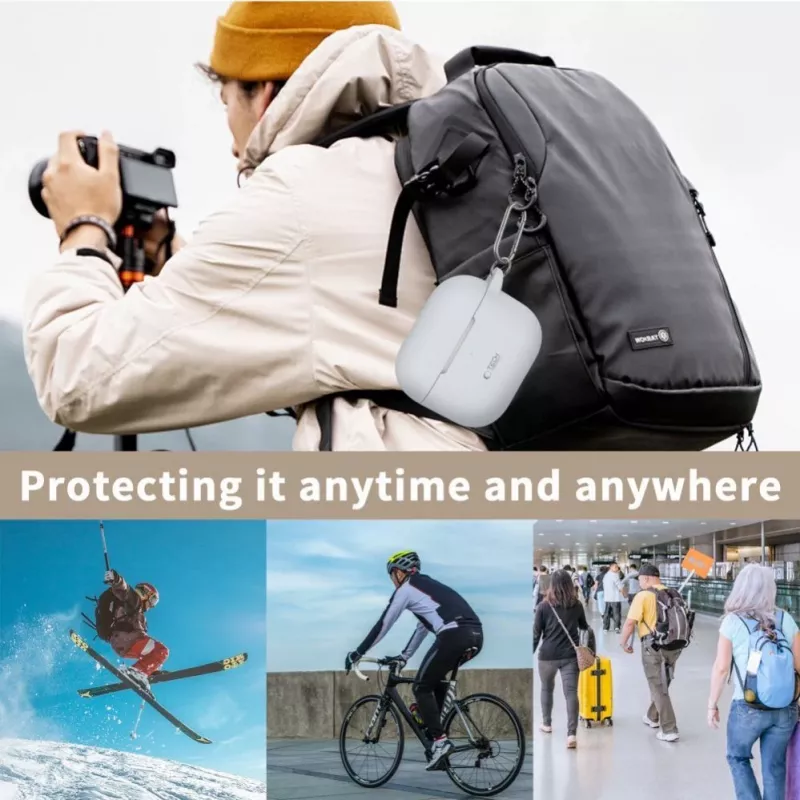 Tech-Protect Capa de Silicone com Gancho para Apple AirPods 3 - Azul