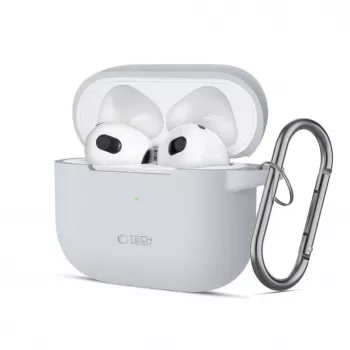 Tech-Protect Capa de silicone com gancho para Apple AirPods 3 - cinzento