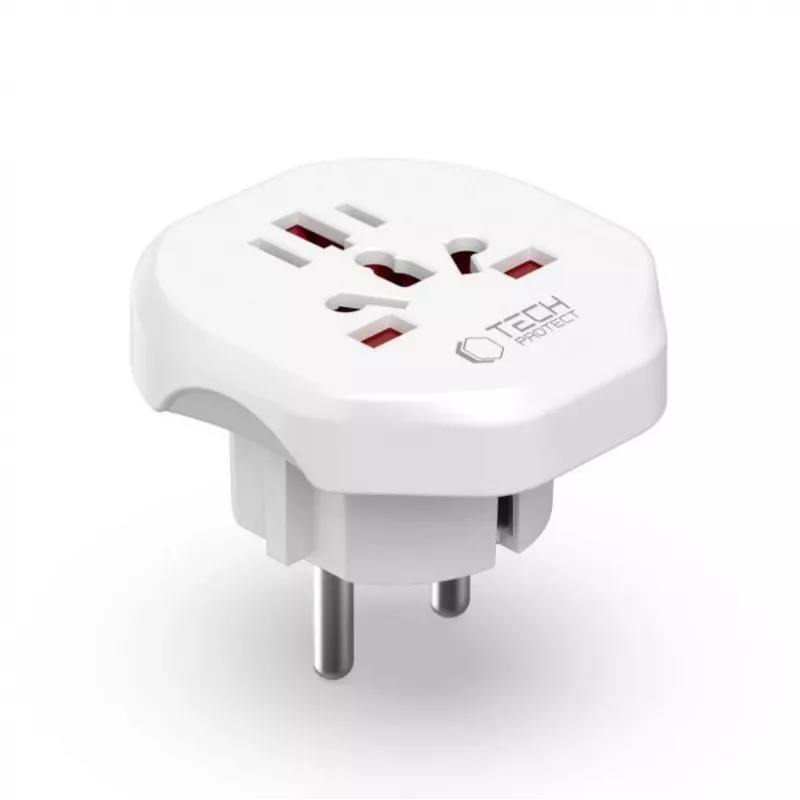 Tech-Protect Adaptador de viagem universal WL-09 de EU branco