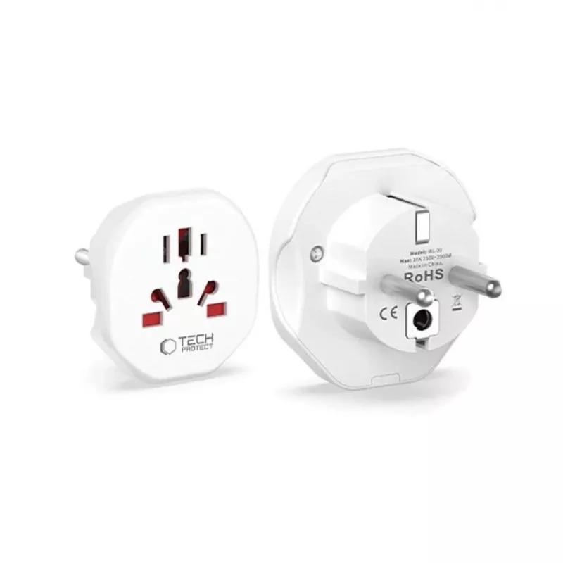 Tech-Protect Adaptador de viagem universal WL-09 de EU branco