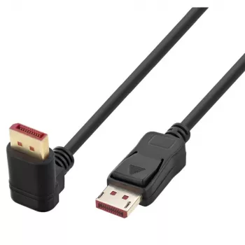 Cabo DisplayPort 1.4 M/M Techly 4K@120Hz 2m Preto Angulado num Lado ICOC-DSP-A14-020NT9