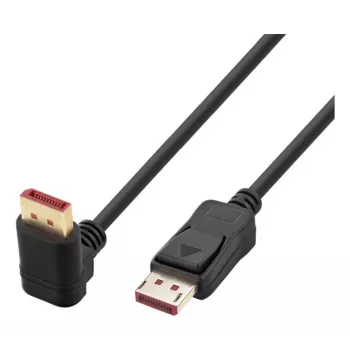 Techly Cabo DisplayPort 1.4 M/M 4K@120Hz 3m Preto Angulado num Lado ICOC-DSP-A14-030NT9