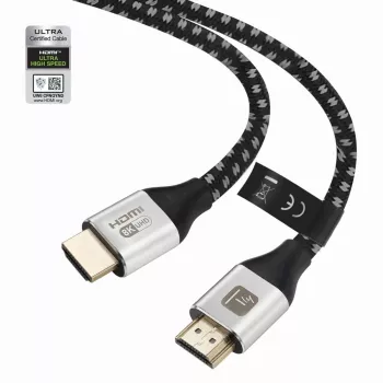 Techly ICOC-HDMI21-8-010T Cabo HDMI 2.1 1m 48Gbps 8K 10K entrançado Preto