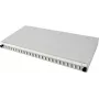 TECLINE Caixa de fusão para rack de fibra ótica multimodo LC Duplex de 24 portas, gaveta, cinzento-claro RAL 7035, 19