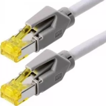 TECLINE Dätwyler Cabo de Patch Cat 6a S/FTP PiMF, Cinzento, 3,0 m, LSZH, Hirose TM31, 1200 MHz, UniNet 7702 (78003)