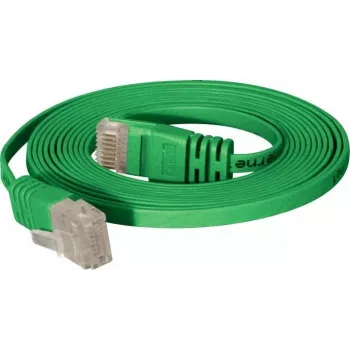 Cabo de rede U/UTP Cat 6 plano de alta qualidade TECLINE, verde, 7,5 m 77807G