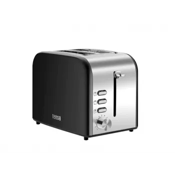 Teesa TSA3300 Torradeira 850W 2 Fatias com 7 Níveis de Tostagem, Descongelar & Reaquecer, Aço Inoxidável