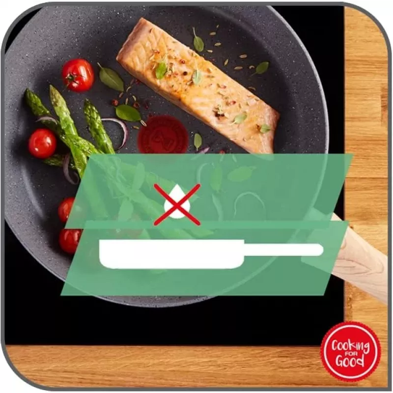 Tefal Duetto+ Frigideira 28 cm, Aço Inoxidável, Revestimento Antiaderente Titanium, Indução - G7320634