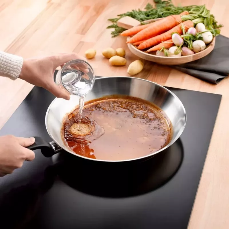 Tefal Duetto On Frigideira 20 cm em aço inoxidável com revestimento antiaderente de titânio e Thermo-Signal