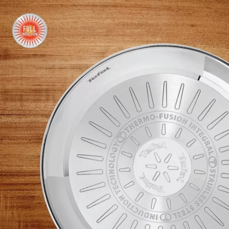 Tefal Duetto On Frigideira 20 cm em aço inoxidável com revestimento antiaderente de titânio e Thermo-Signal