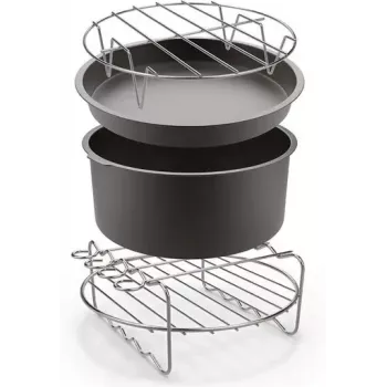 Conjunto de acessórios TEFAL Easy Fry para fritadeiras de ar quente OBH Nordica XXL - forma de assar, suporte de espetos, 5 espetos