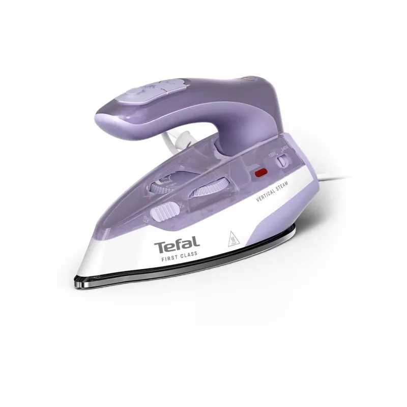 Tefal First Class DB1612E0 ferro de engomar de viagem - 1100 W, base em aço inoxidável, dupla tensão, depósito de 70 ml, branco/azul