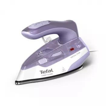 Tefal First Class DB1612E0 ferro de engomar de viagem - 1100 W, base em aço inoxidável, dupla tensão, depósito de 70 ml, branco/azul