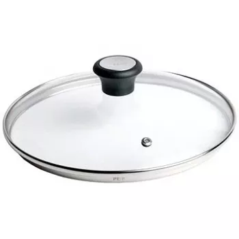 Tefal tampa de vidro Ø30cm – tampa em vidro temperado para utensílios de cozinha com abertura para vapor, rebordo em aço inoxidável, lavável na máquina de lavar louça