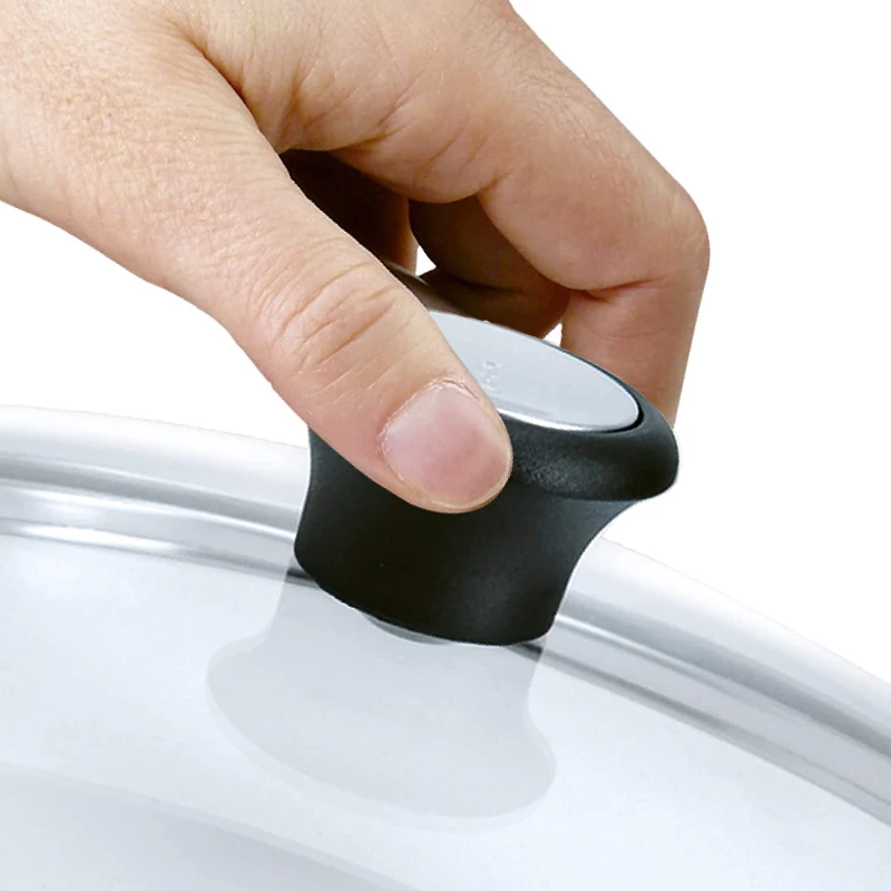 Tefal tampa de vidro Ø30cm – tampa em vidro temperado para utensílios de cozinha com abertura para vapor, rebordo em aço inoxidável, lavável na máquina de lavar louça