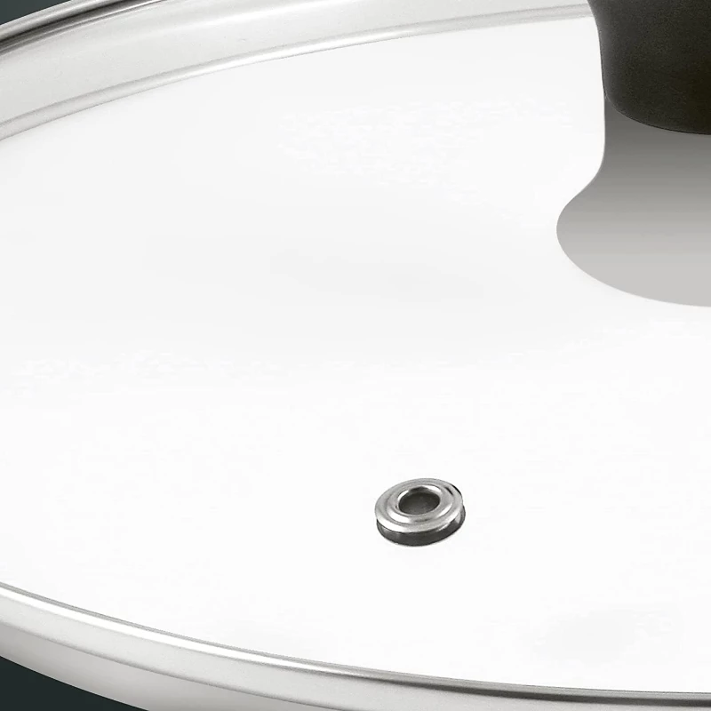 Tefal tampa de vidro Ø30cm – tampa em vidro temperado para utensílios de cozinha com abertura para vapor, rebordo em aço inoxidável, lavável na máquina de lavar louça