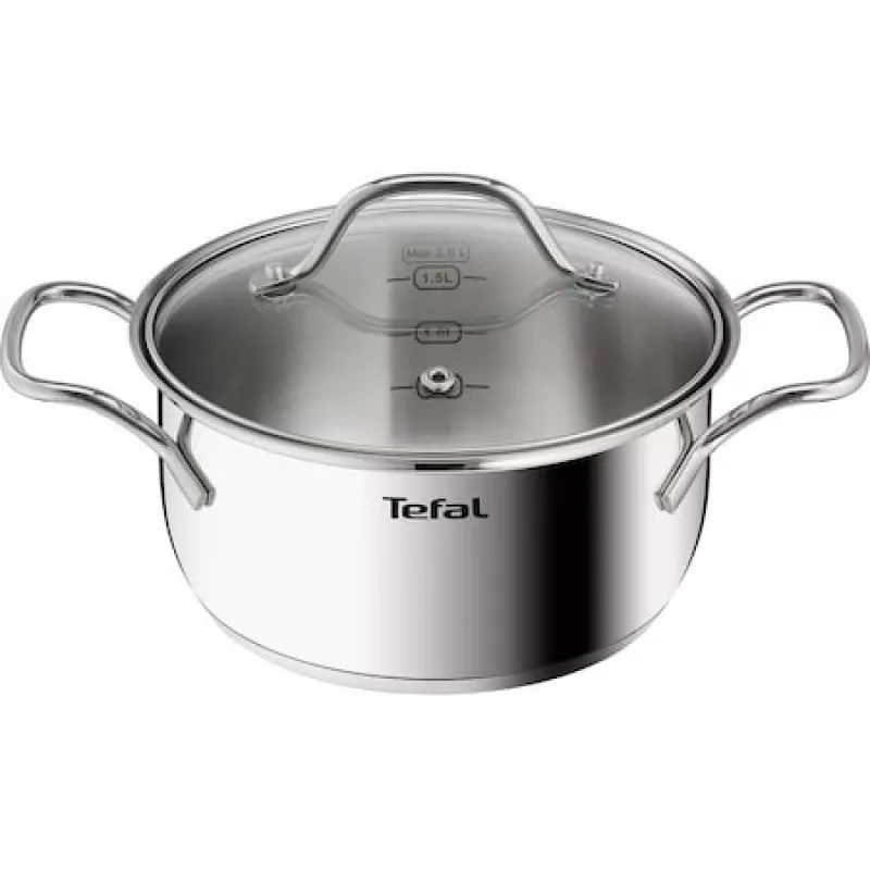 Conjunto de panelas Tefal Intuition B864SA74 em aço inoxidável, 10 peças, adequado para indução, resistente ao forno, lavável na máquina