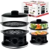 Tefal Convenient VC140135 Panela a vapor, 2 cestos, 6 L, 900 W, Preto