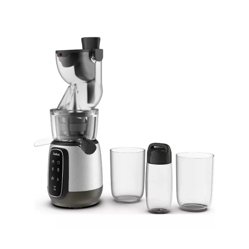 Extrator de sumo lento TEFAL ZC605D38 150W Cold Press 35 RPM prateado/preto