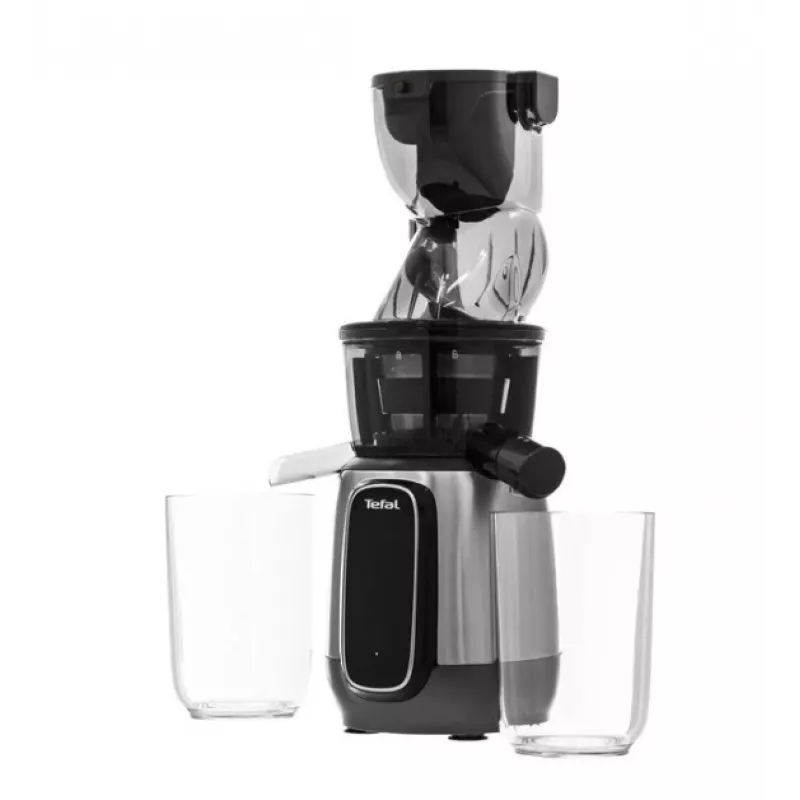 Extrator de sumo lento TEFAL ZC605D38 150W Cold Press 35 RPM prateado/preto