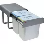 Teka ECO EASY 45 30 L 2 cesto(s) Aço galvanizado cinzento Sistema de balde de resíduos encastrado