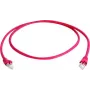 Telegärtner 100008775 Cabo de rede RJ45 CAT 5e F/UTP 5,0 m vermelho ignífugo com proteção anti-dobras